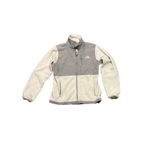 The North Face Denali Fleece Jacket Women's Medium M Beige Gray Full Zip